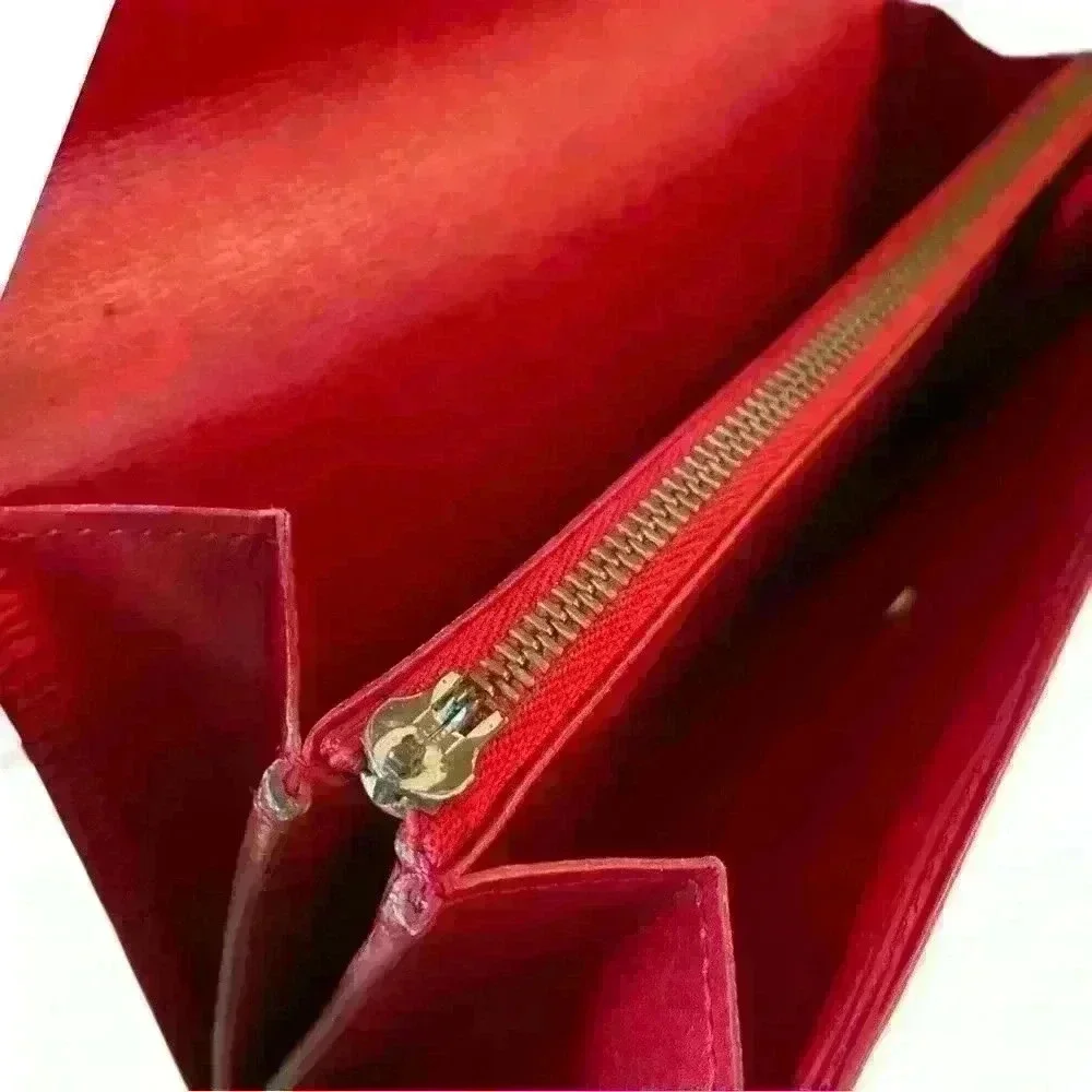 LV Louis Vuitton Red Epi Wallet - Picture 6 of 12